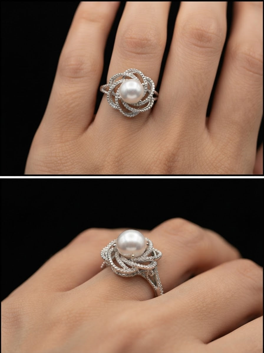 Anillo de Perla y Circonitas