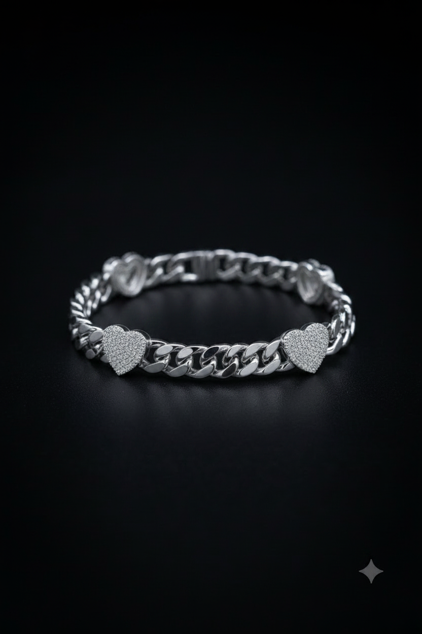Pulsera de Cadena Cubana de Plata 925