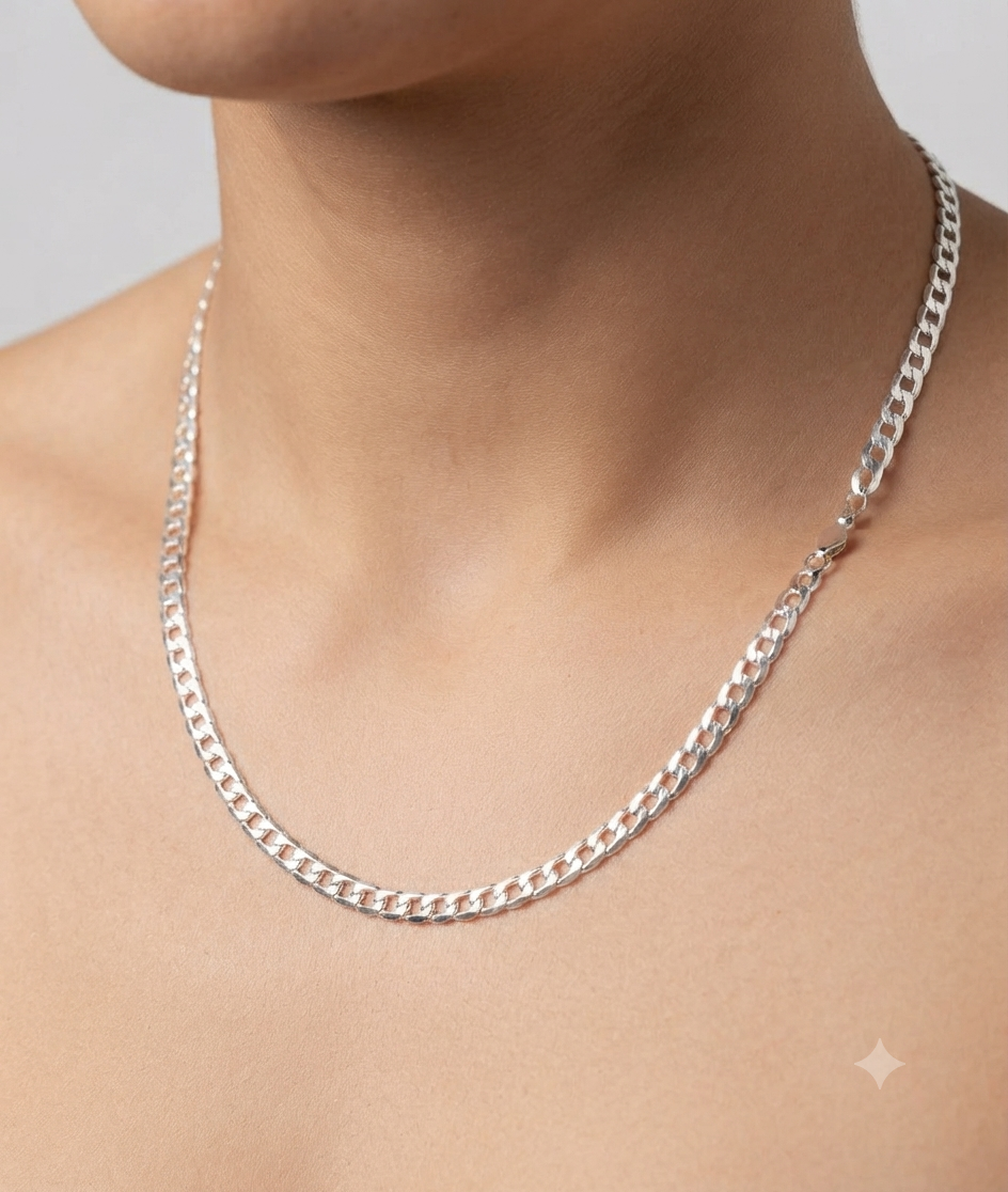 Cadena Cubana de plata