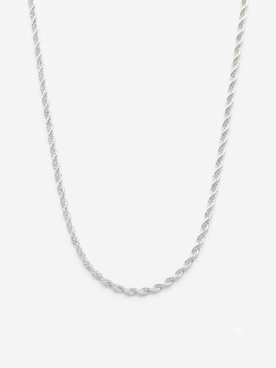 Cadena de Plata Trenzada cordón