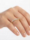 Anillo de Plata con Baño de oro con Circonitas
