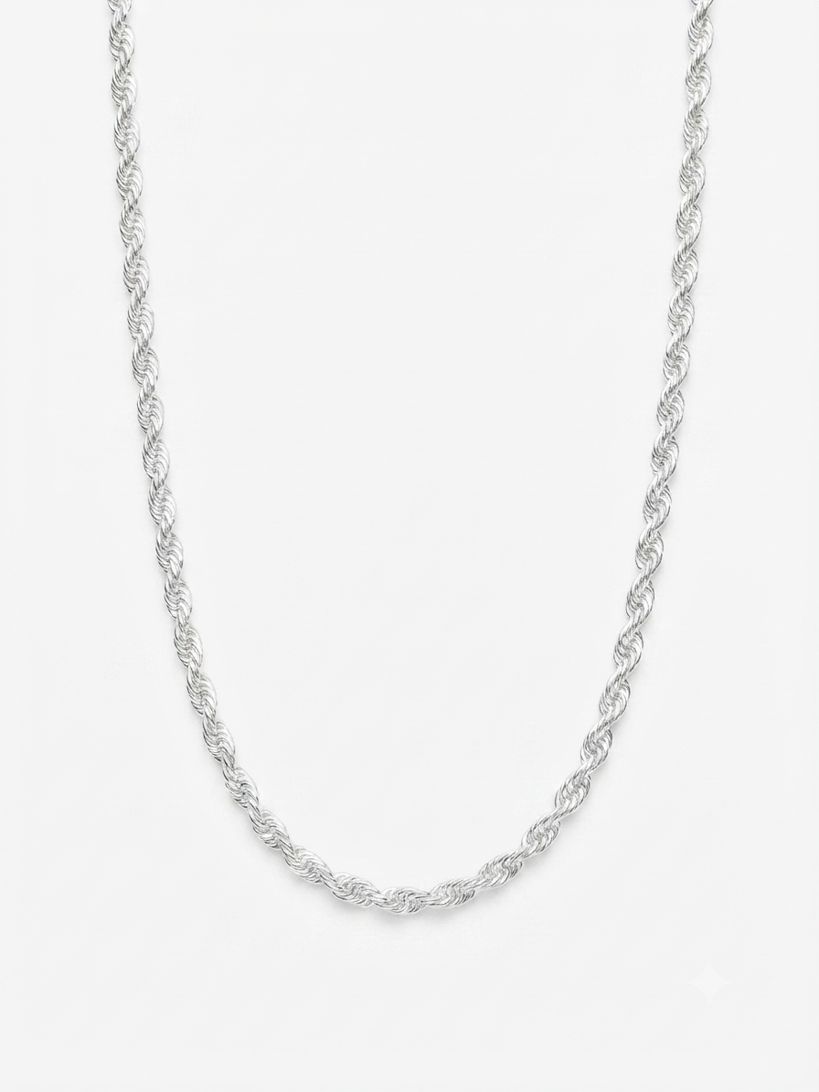Cadena de Plata Trenzada Cordón