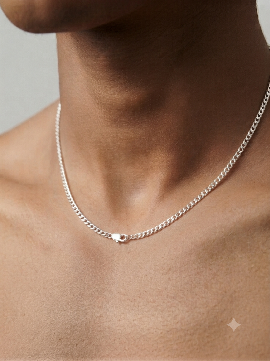Cadena de Plata Cubana Fina