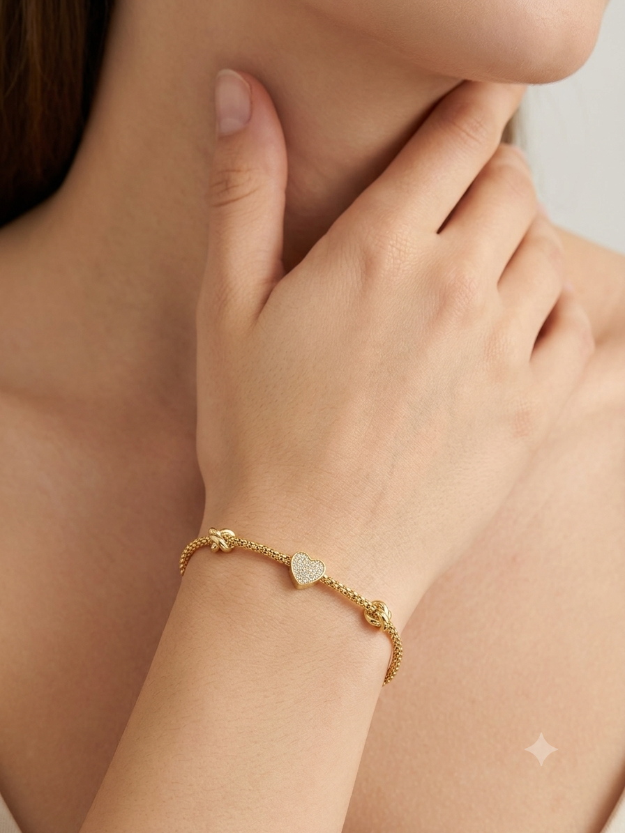 Pulsera de Corazón de Plata 925