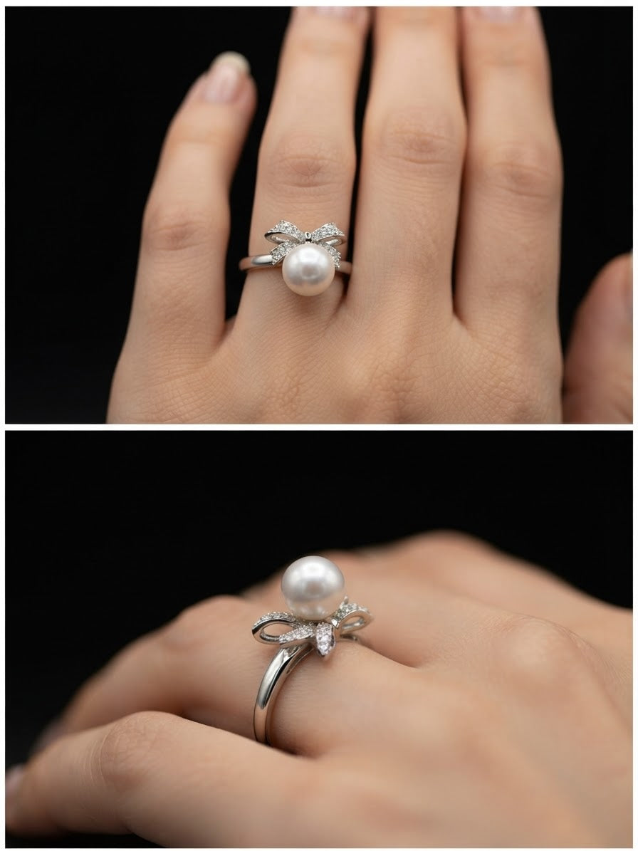 Anillo de Perla y Circonitas