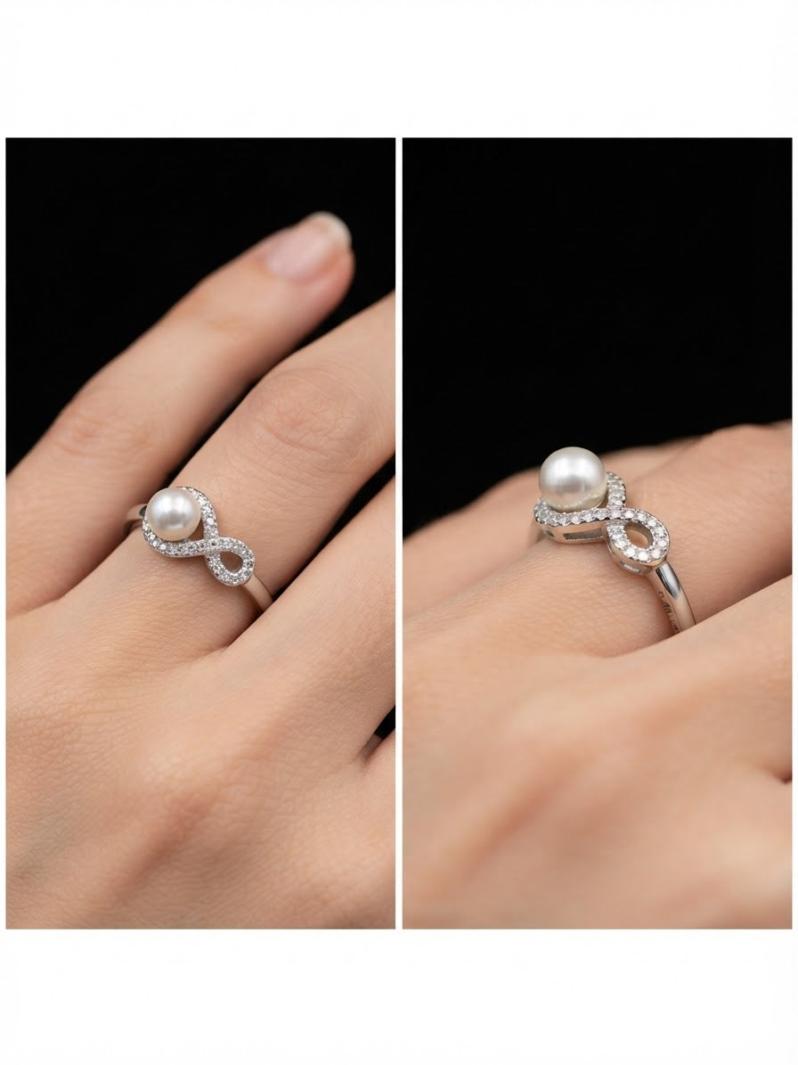 Anillo de Perla y Circonitas