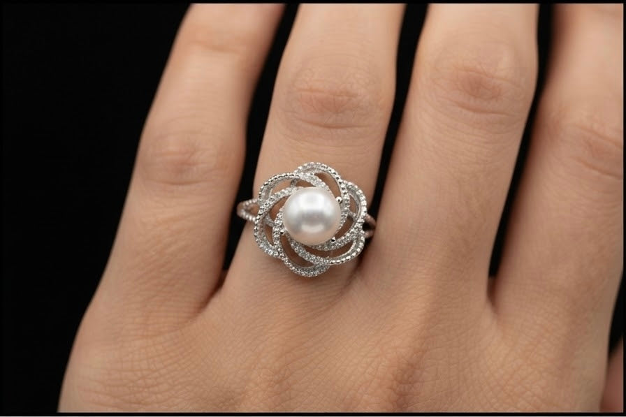 Anillo de Perla y Circonitas