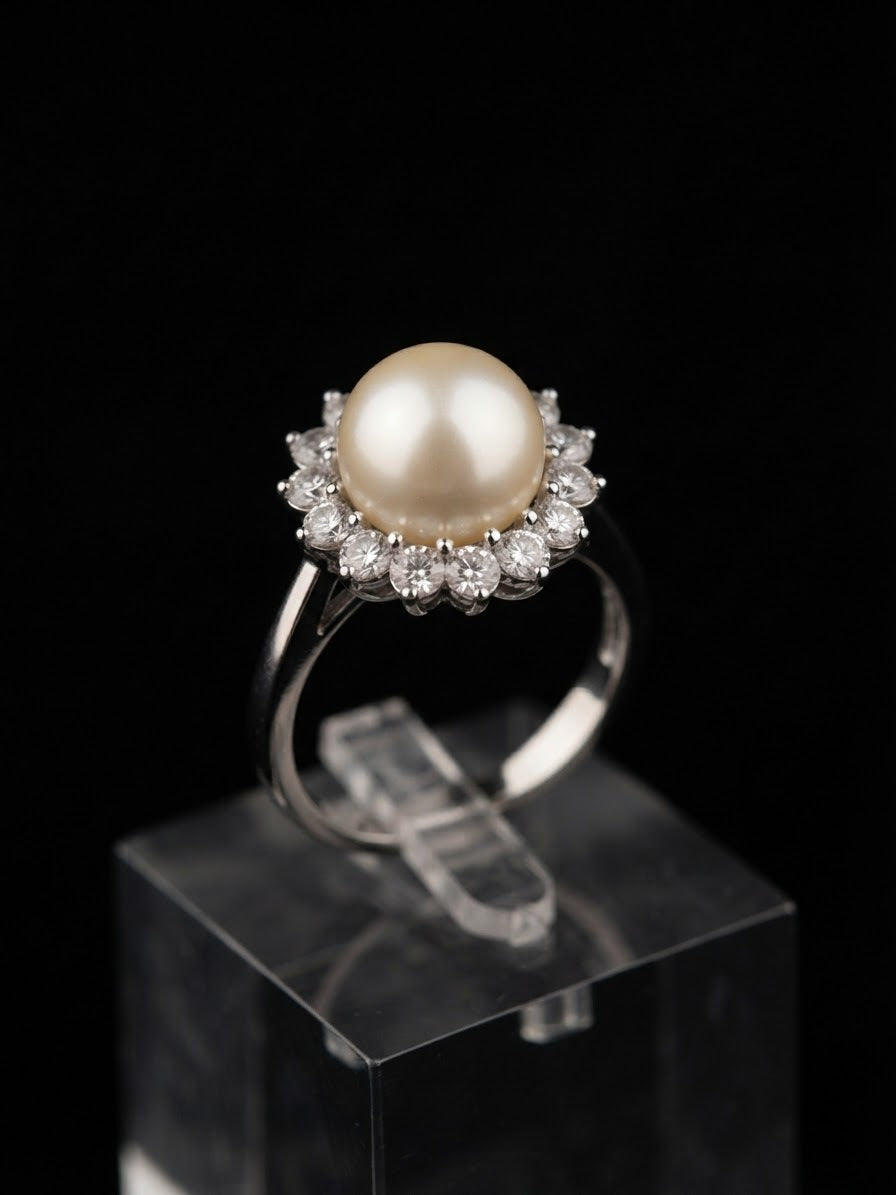 Anillo de Perla y Circonitas