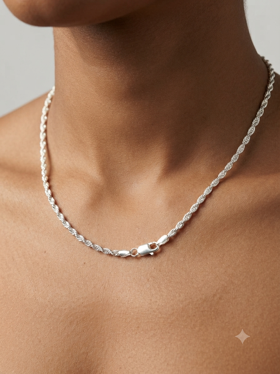 Cadena trenzada de Plata